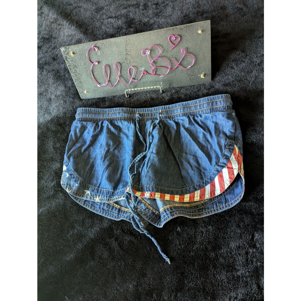 EUC Rue 21 Denim Like American Flag Accent Shorts S